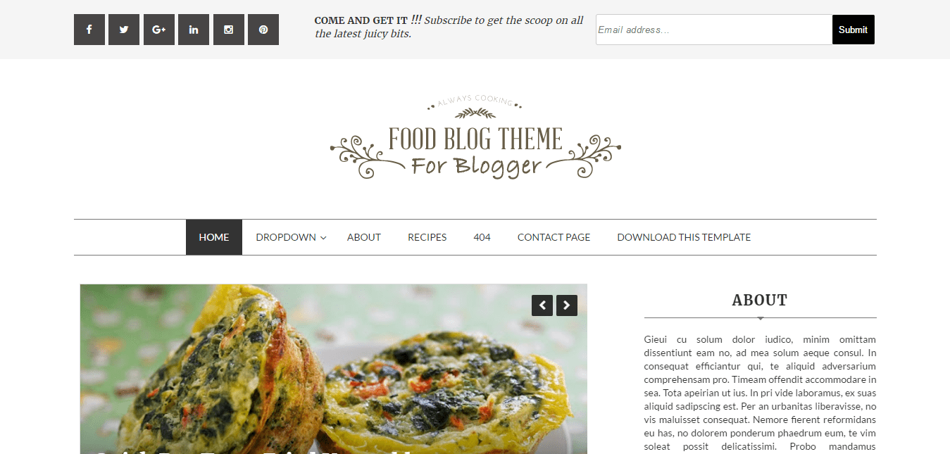 Food Blog blogger template