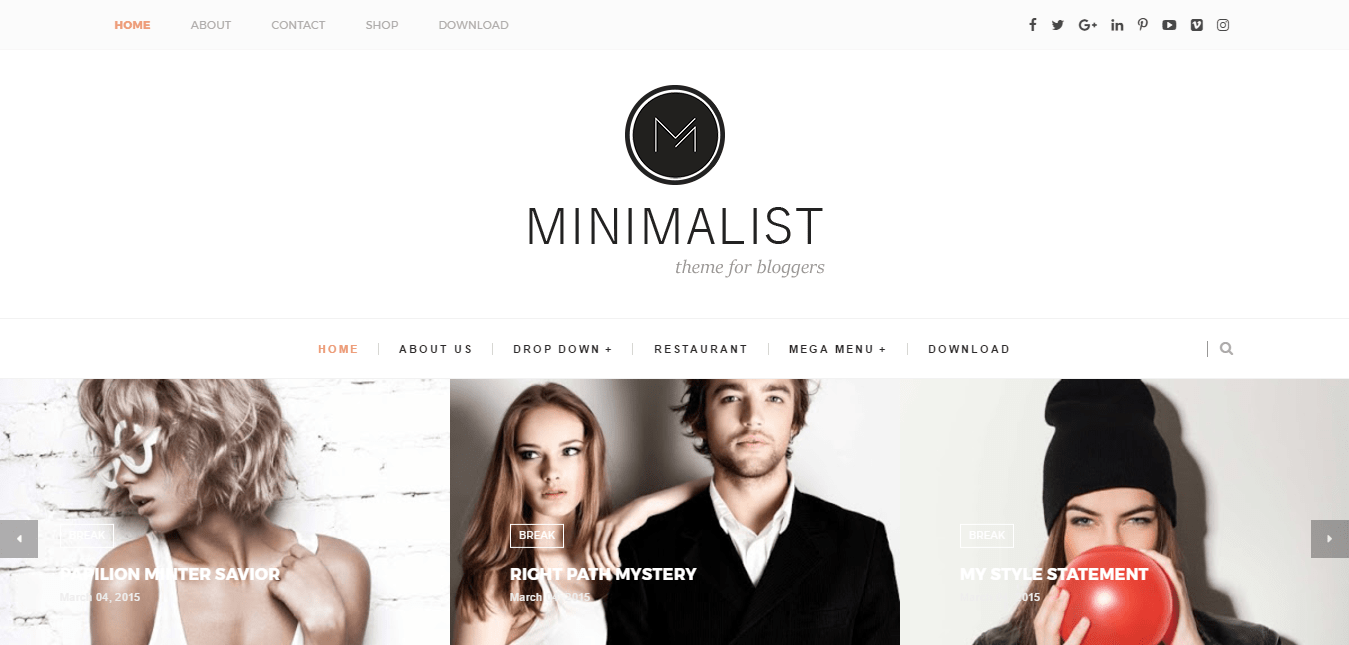 Minimalist blogger templates