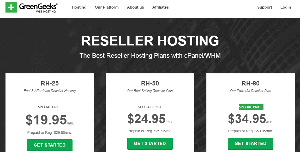 Greengeeks reseller hosting