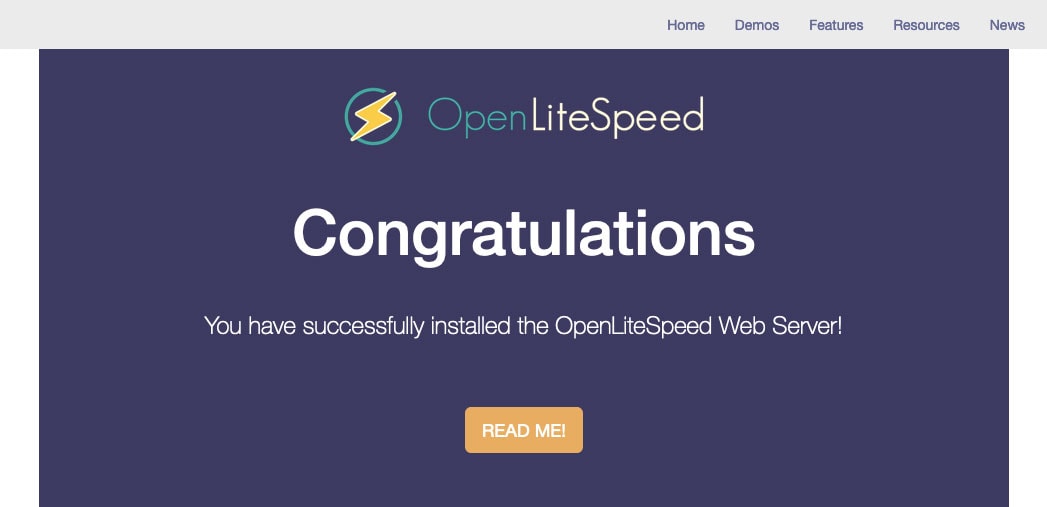 openlitespeed default page