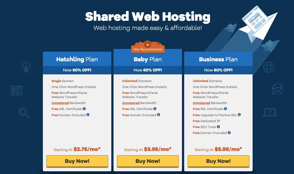 shared web hosting by hostgator