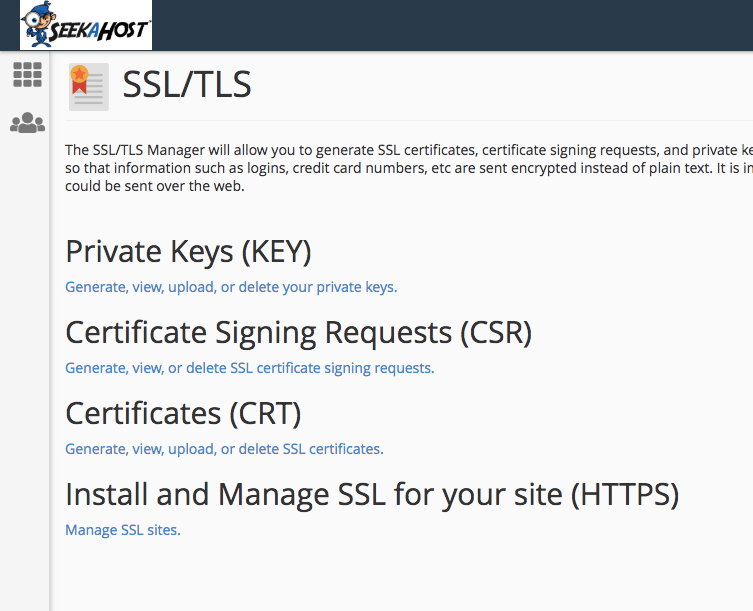 SSL Settings in SeekaHost cPanel